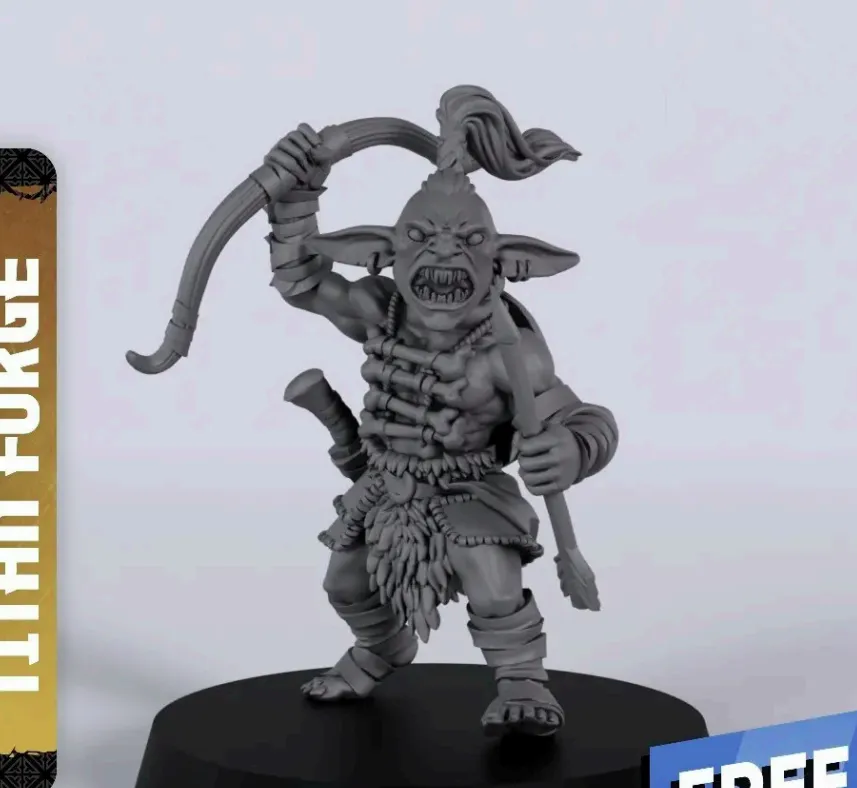 goblin, criatura, arco, arqueiro, homem, masculino